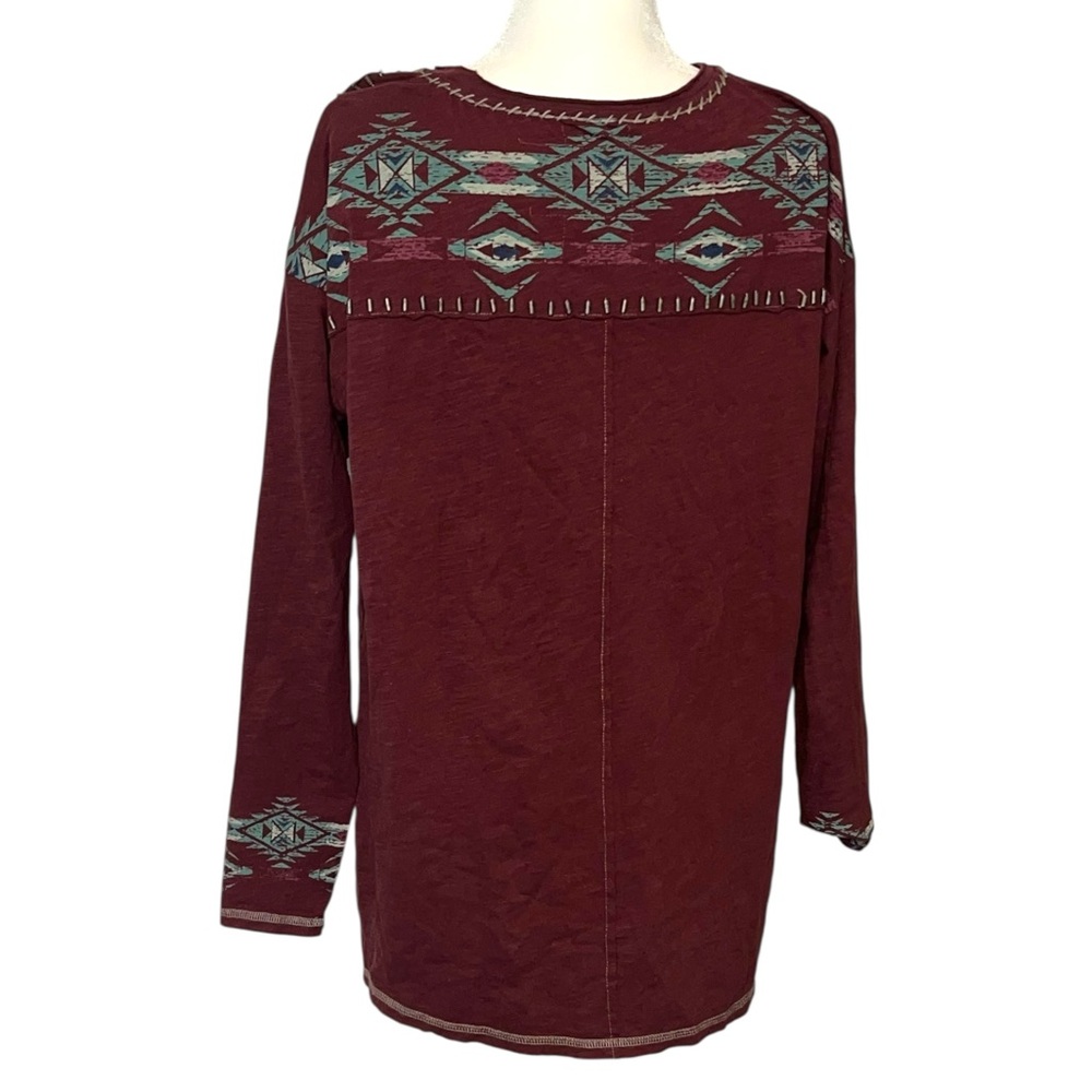 Double D Ranch Mauve Southwestern Graphic Tee with Turquoise & Navy Accents - Picture 4 of 10